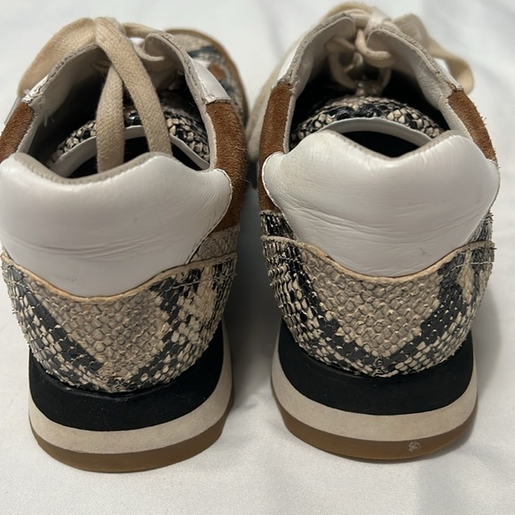 Veronica Beard Hartley Walnut Suede & Python Print Sneakers - Picture 6 of 7